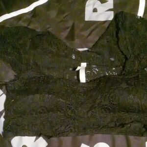 Black Lace Bralette One Size Good Condition